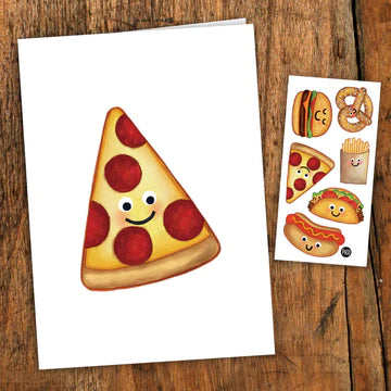 PIZZA  CARD  WITH TATTOOS