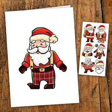 GREETING CARD SANTA IN PJS