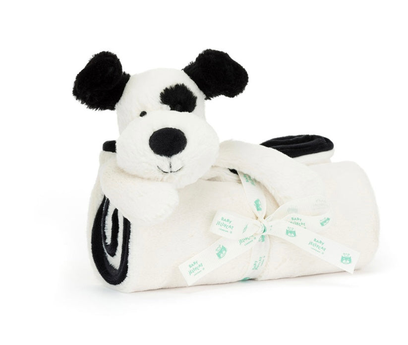 BASHFUL BLACK & CREAM PUP BLANKET