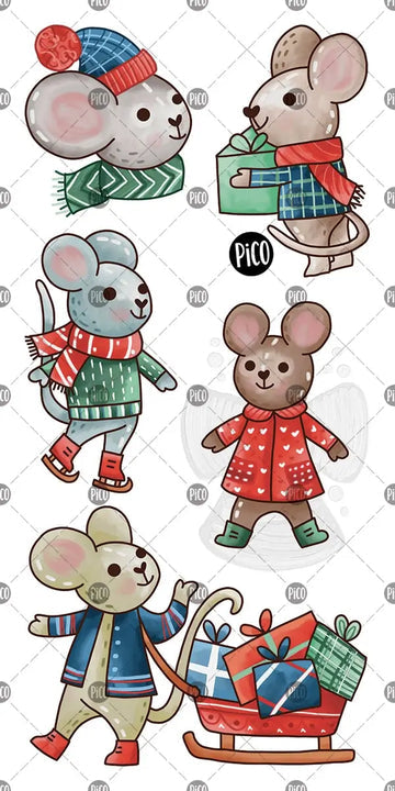 KIDS TATTOOS SNOW MICE