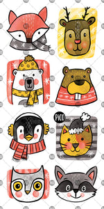 KIDS TATTOOS  WINTER ANIMALS