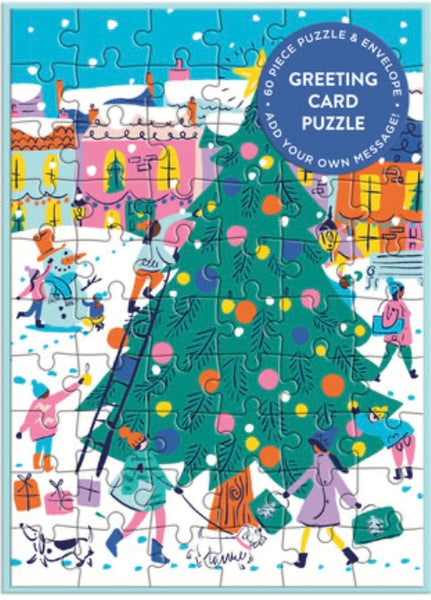 GREETING PUZZLE CARD MERRY & BRIGHT