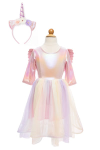 ALICORN DRESS WITH WINGS & HEADBAND SIZE 3-4