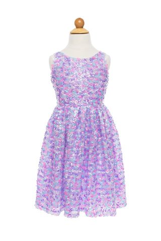 PURPLE PARTY SEQUIN DRESS 3/4