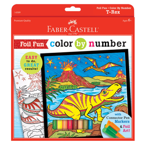 COLOR BY NUMBER T REX FOIL FUN