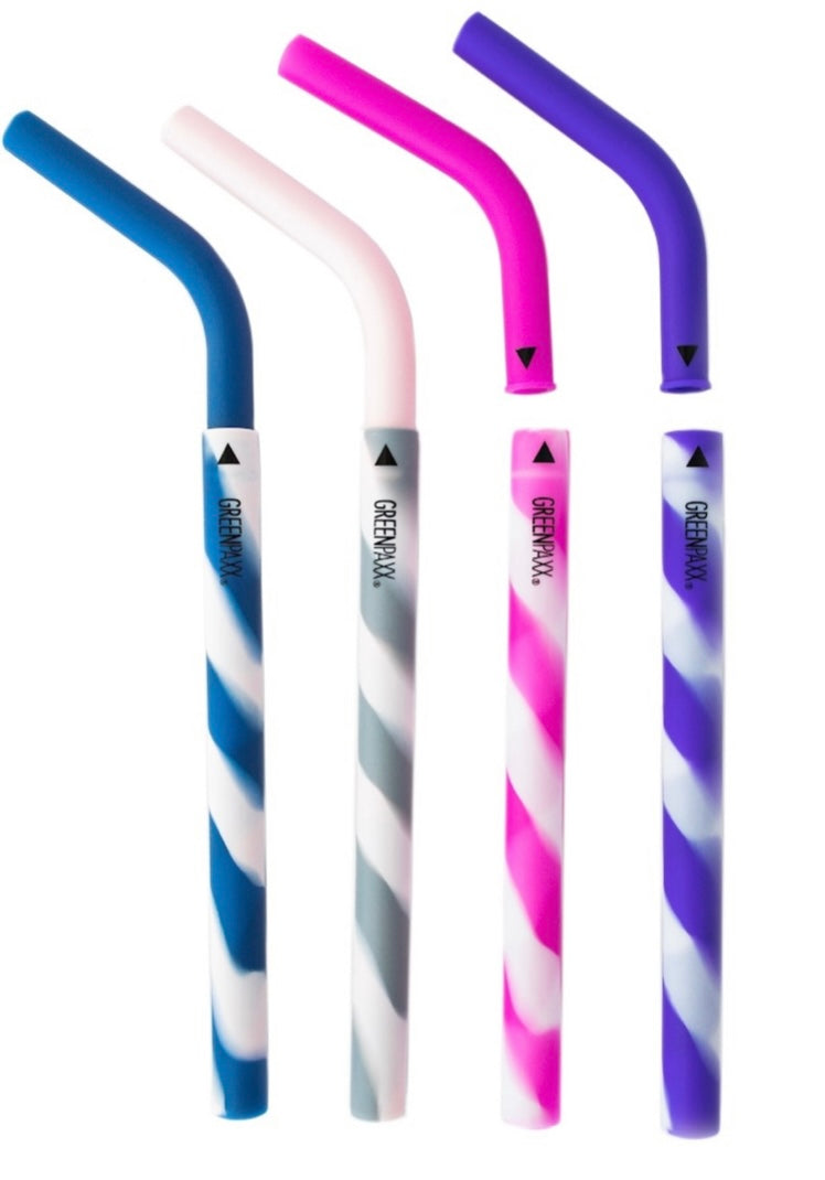 REUSABLE SILICONE STRAWS PURPL