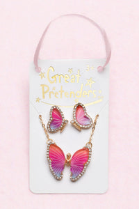 BOUTIQUE BUTTERFLY NECKLACE & STUDDED EARRINGS